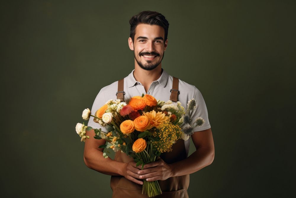 Flower adult plant man. AI generated Image by rawpixel.
