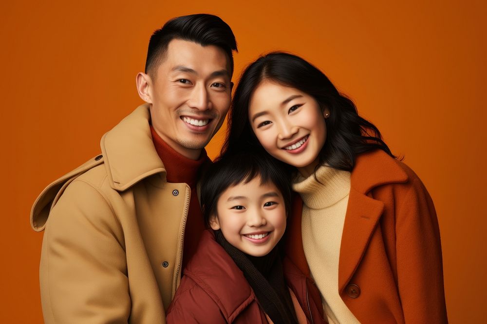 Family smiling adult coat. AI generated Image by rawpixel.