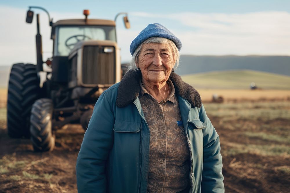 Standing farmer adult field. 