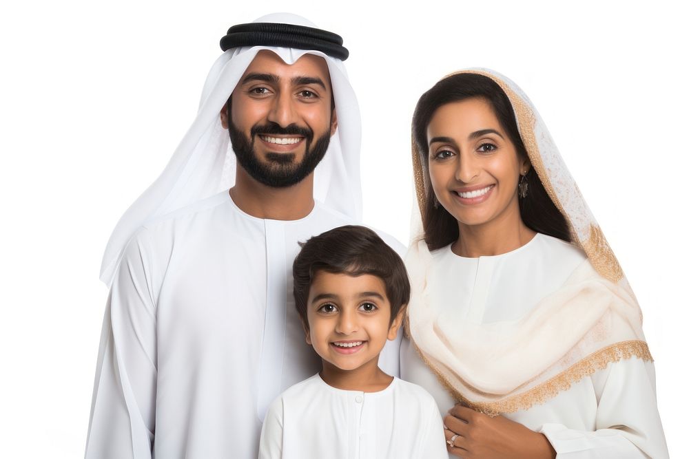Family smiling adult white background. AI generated Image by rawpixel.