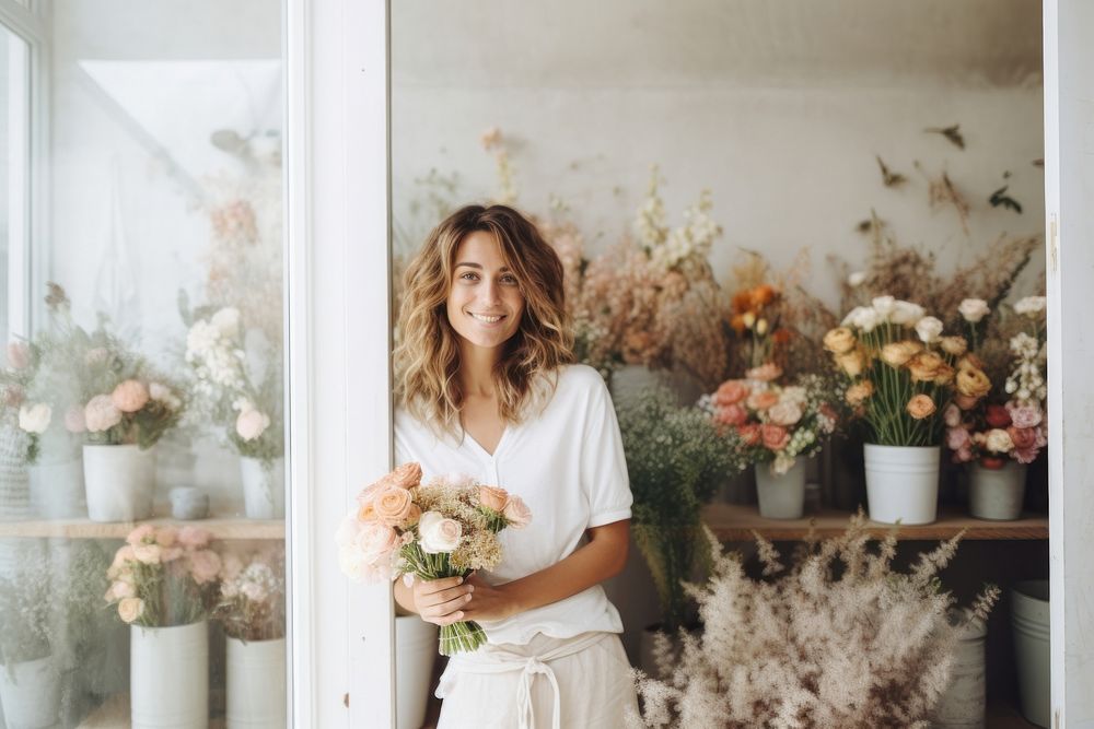 Flower standing dress adult. 