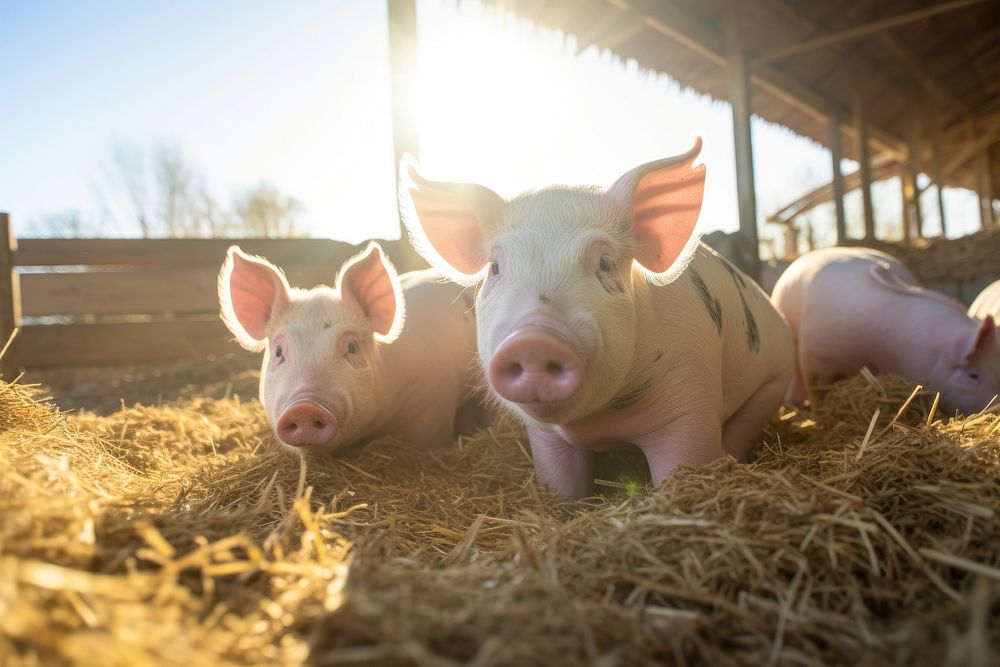 Pig outdoors animal mammal. 