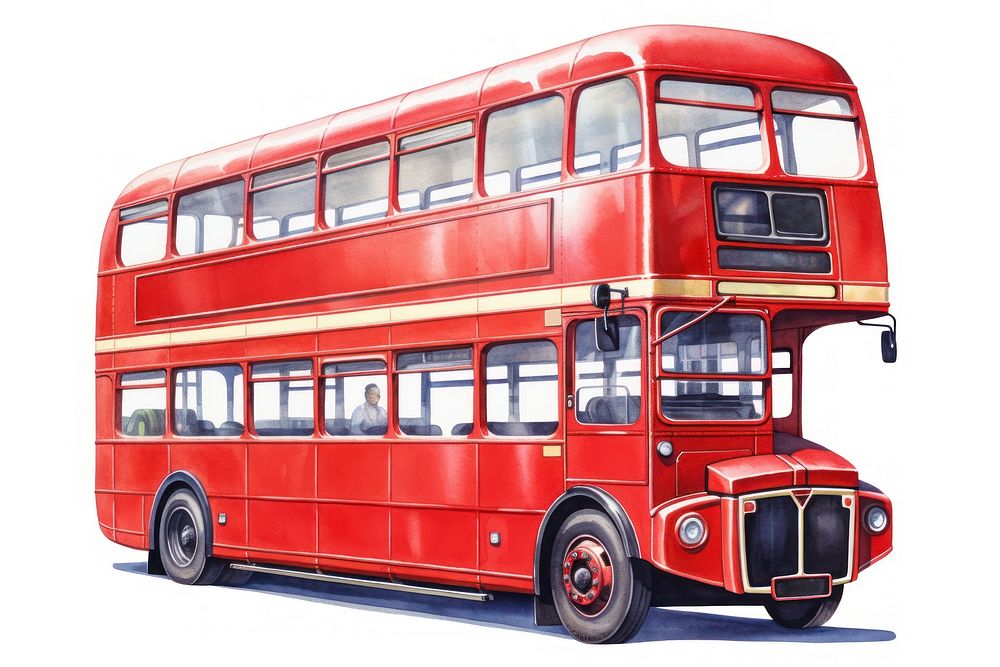 Bus vehicle red double-decker bus. AI generated Image by rawpixel.
