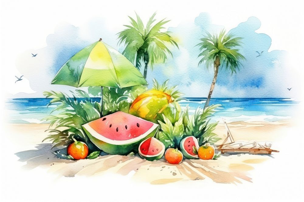 Summer watermelon outdoors nature. AI generated Image by rawpixel.
