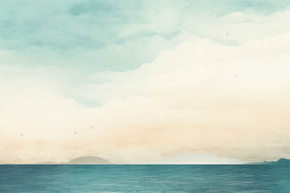 Sky sea outdoors horizon. AI generated Image by rawpixel.
