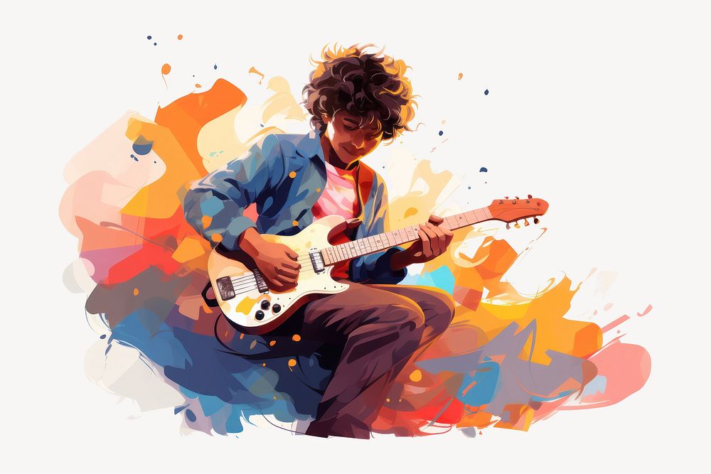 Guitar musician playing guitar individuality. AI generated Image by rawpixel.