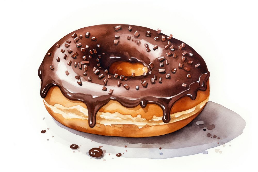 Donut chocolate dessert food. AI generated Image by rawpixel.