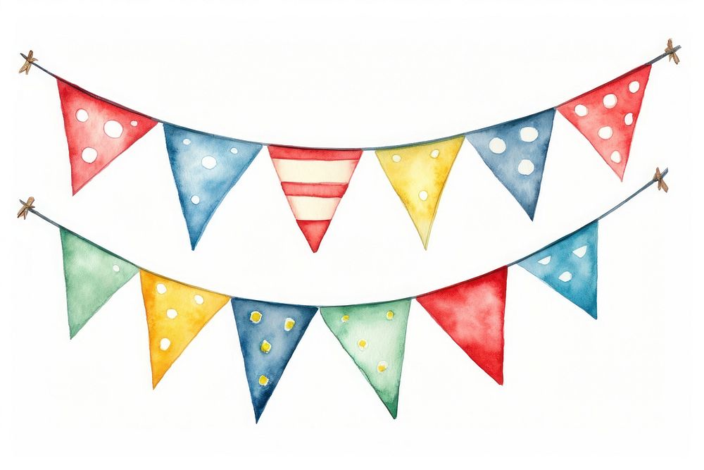 Flag bunting clothesline celebration. AI generated Image by rawpixel.