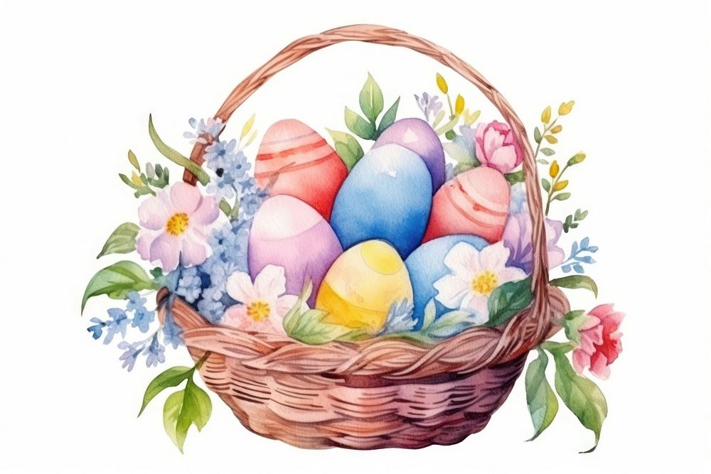 Basket easter plant egg. AI generated Image by rawpixel.