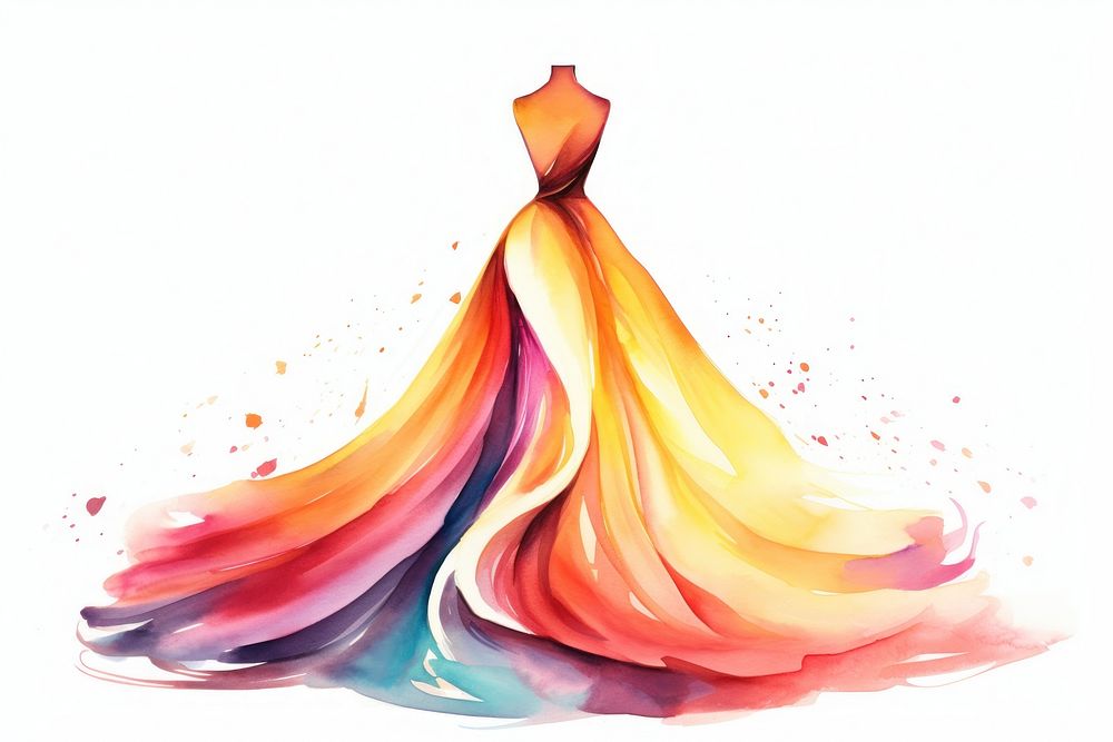 Fashion pattern gown art. AI generated Image by rawpixel.
