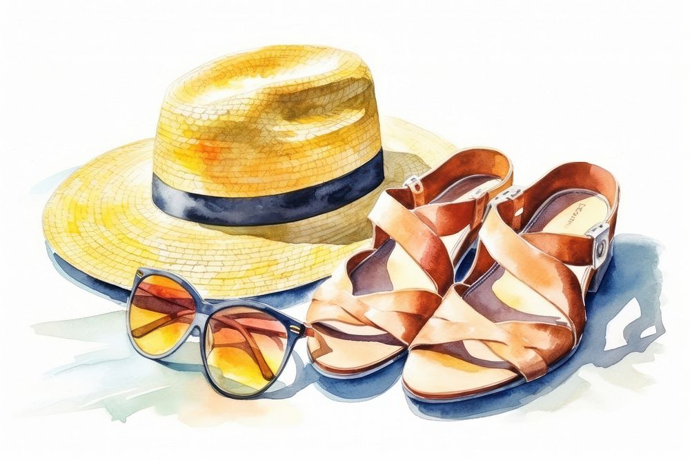 Sunglasses footwear summer sandal. AI generated Image by rawpixel.