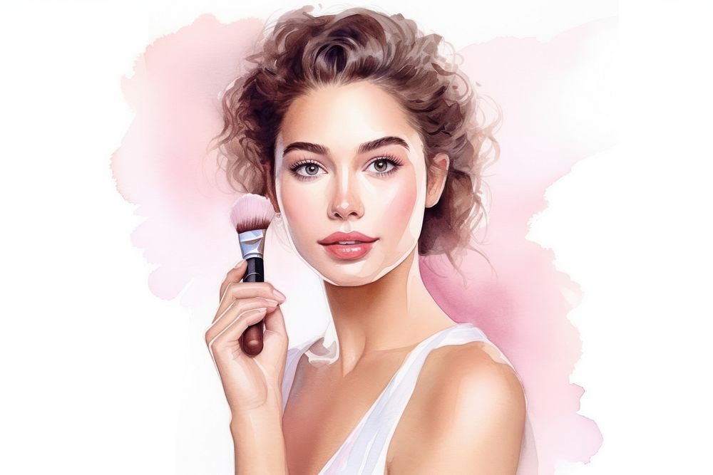 Cosmetics portrait lipstick holding. AI generated Image by rawpixel.