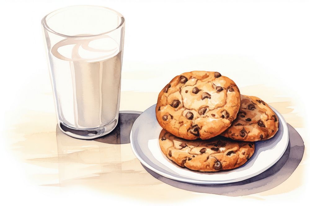 Cookie milk dairy glass. AI generated Image by rawpixel.