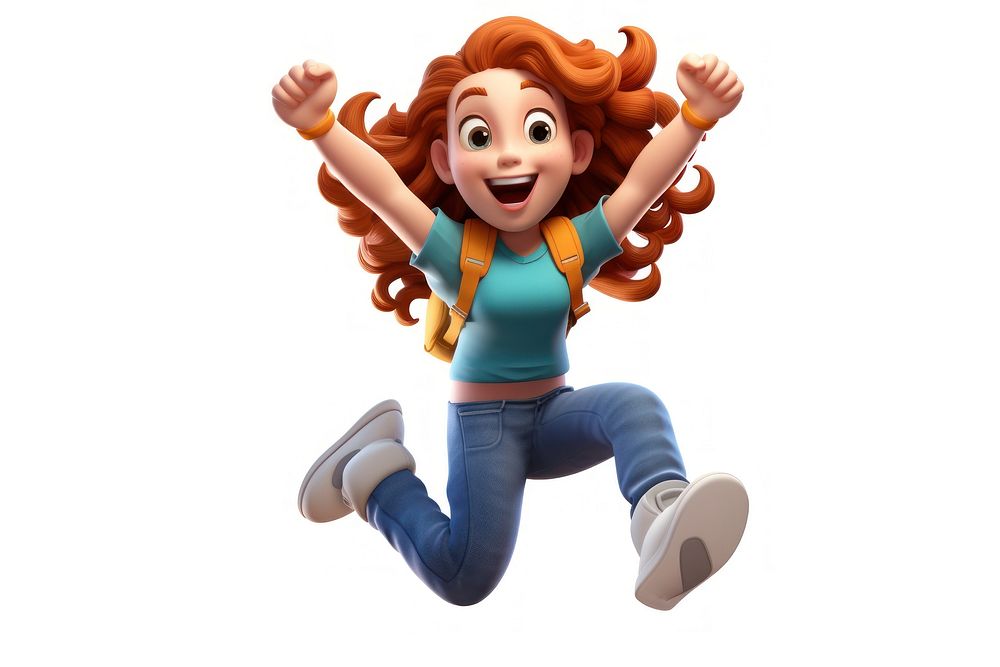 Cartoon jumping women toy. AI generated Image by rawpixel.