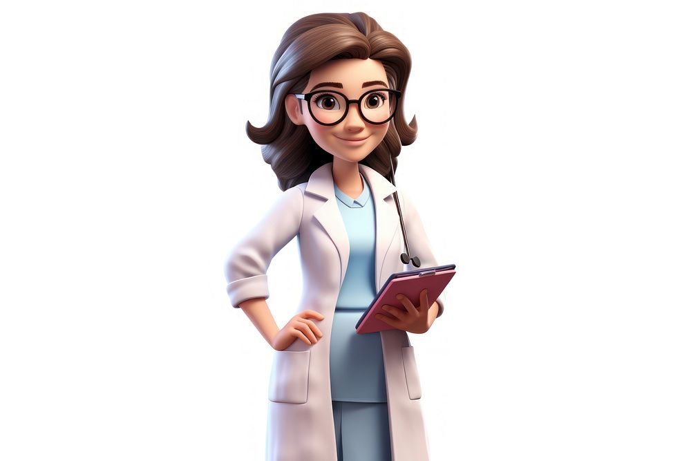 Cartoon adult woman stethoscope. AI generated Image by rawpixel.