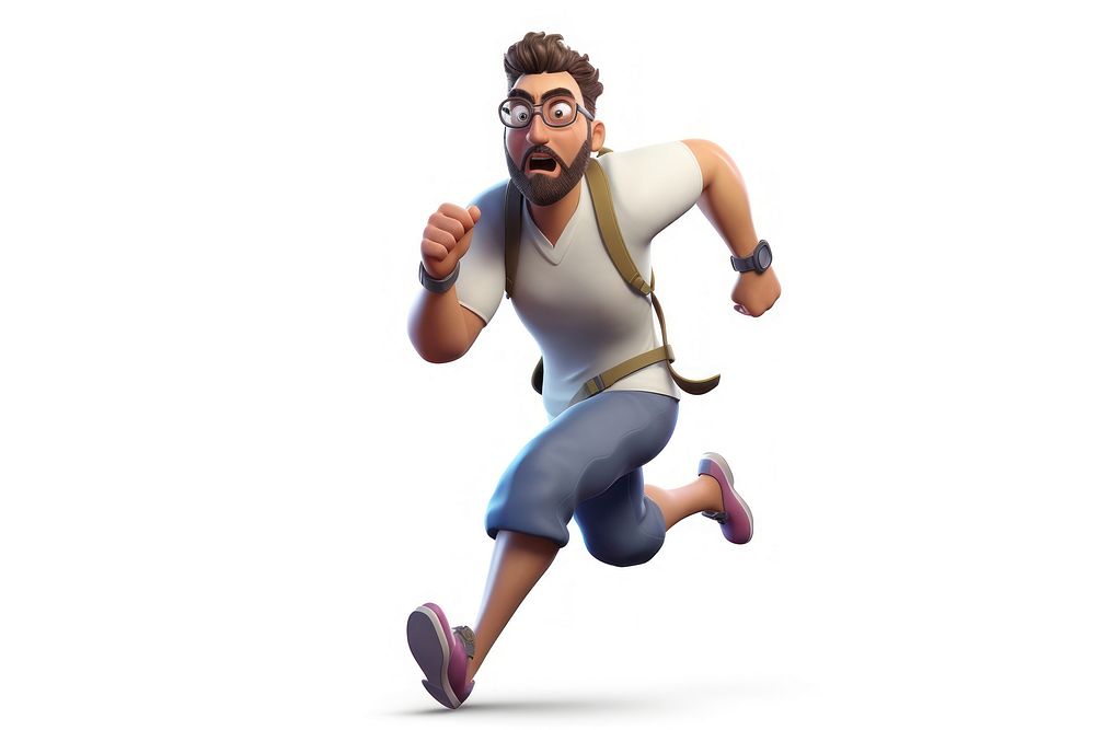 Running adult white background determination. AI generated Image by rawpixel.