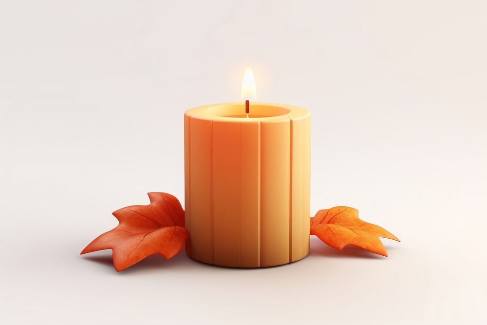 Candle autumn plant leaf. AI generated Image by rawpixel.