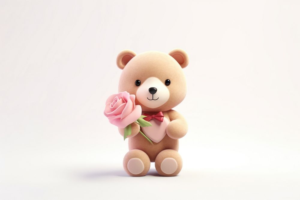 Cute rose bear toy. AI generated Image by rawpixel.