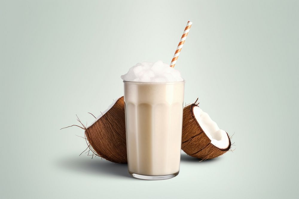 Drink coconut milk food. AI generated Image by rawpixel.