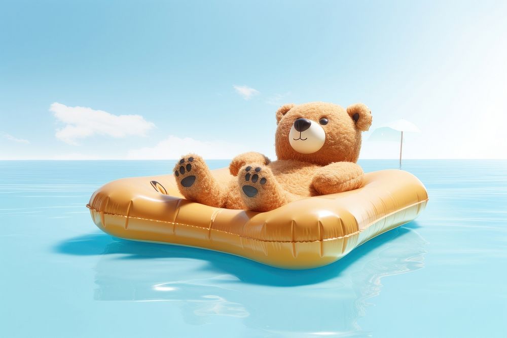 Inflatable summer bear toy. AI generated Image by rawpixel.
