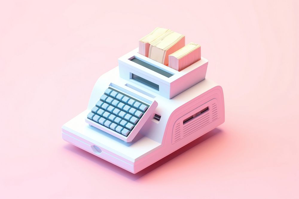 Computer electronics typewriter calculator. AI generated Image by rawpixel.