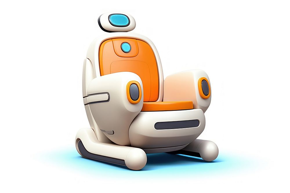 Cartoon chair white background technology. AI generated Image by rawpixel.