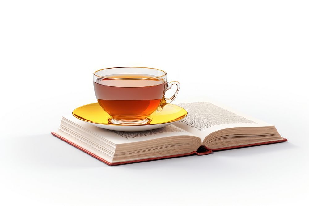 Book cup tea publication. AI generated Image by rawpixel.