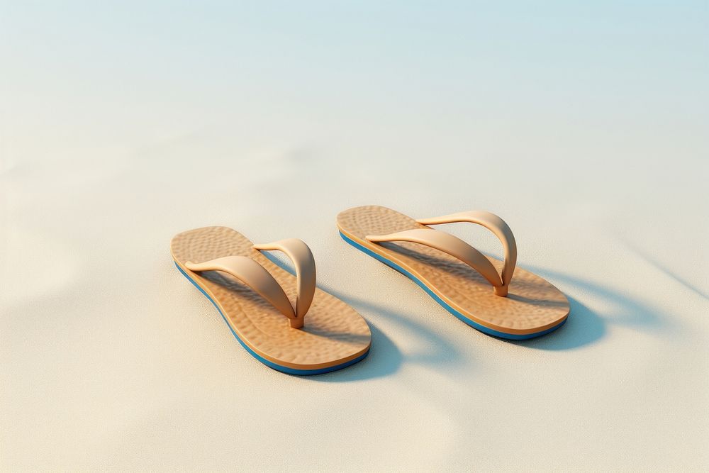 Flip-flops beach sunlight clothing. AI generated Image by rawpixel.