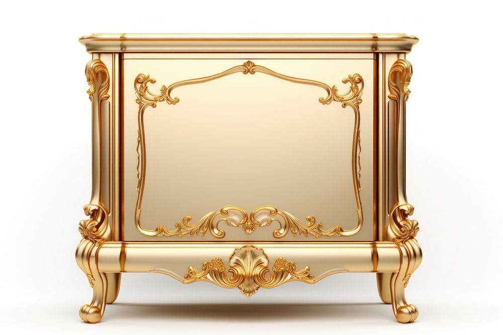 Furniture gold white background architecture. 