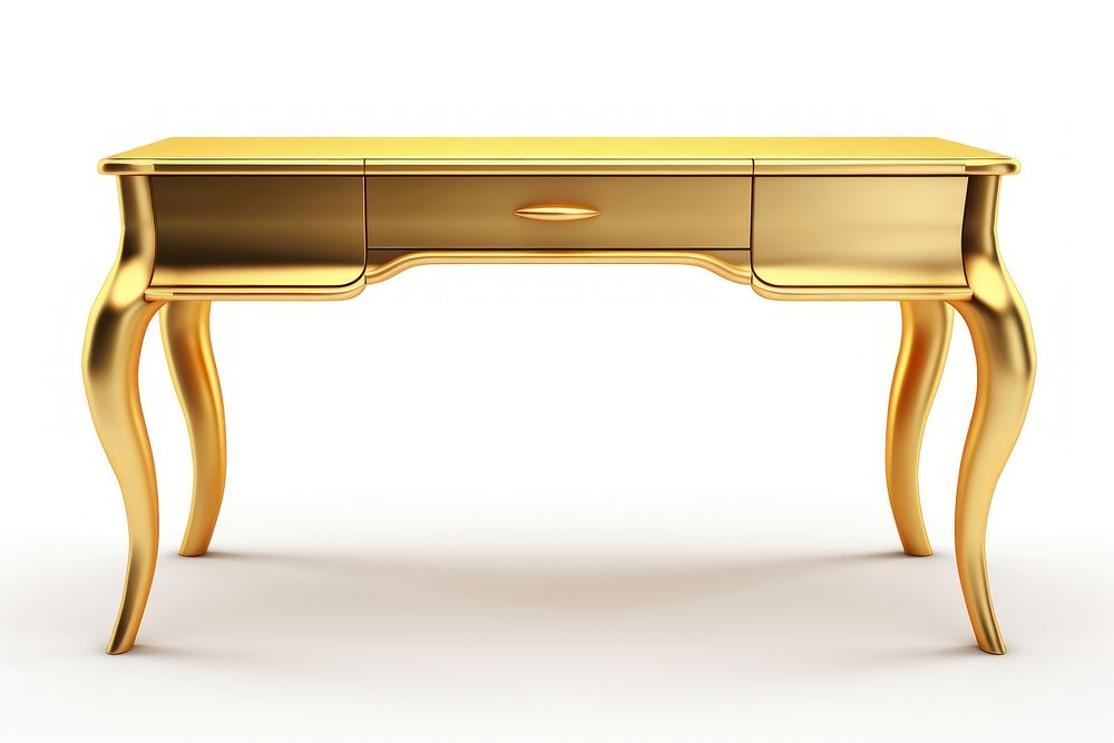 Desk furniture table gold. AI generated Image by rawpixel.