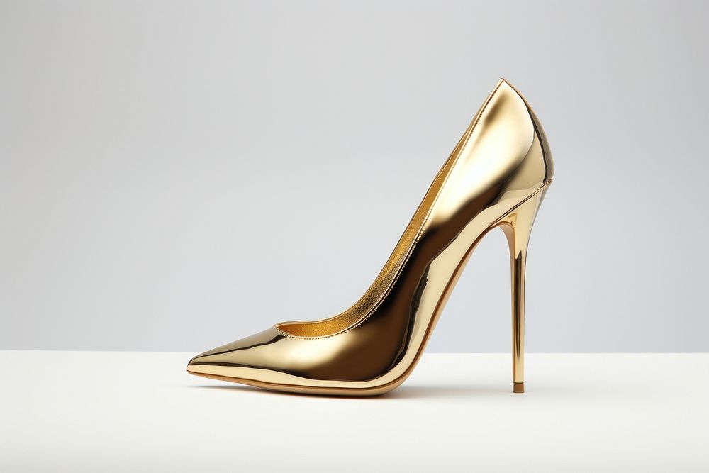 Footwear gold shoe simplicity. AI generated Image by rawpixel.