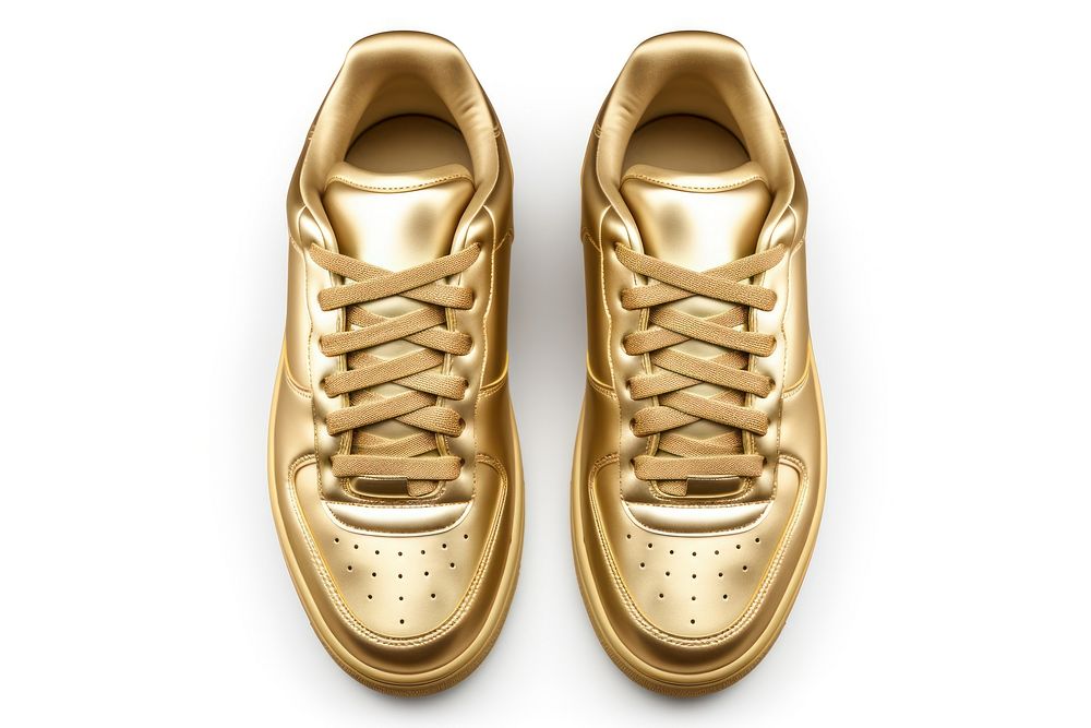 Footwear sneaker shoe gold. AI generated Image by rawpixel.