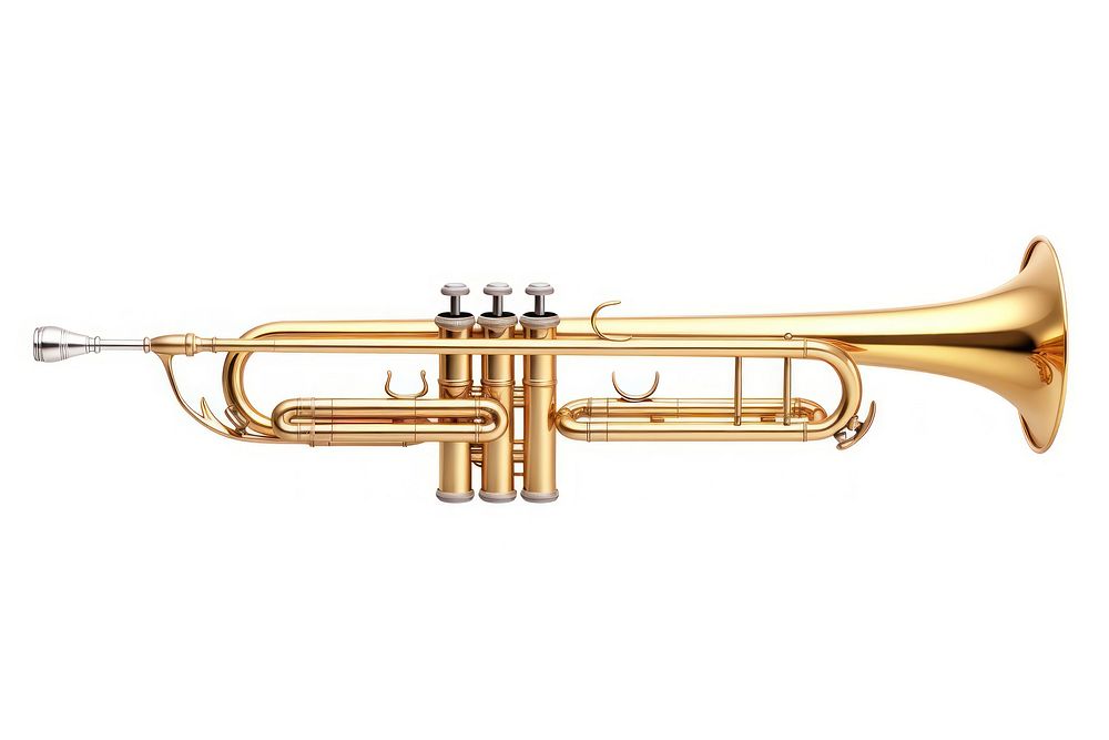 Trombone trumpet horn gold. AI generated Image by rawpixel.