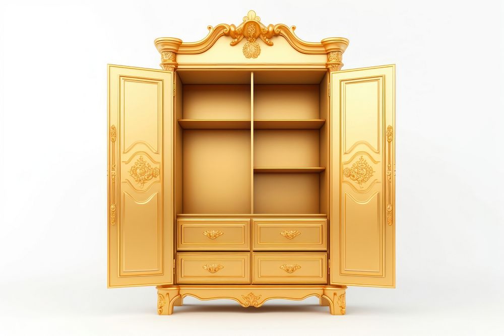 Wardrobe furniture cupboard gold. AI generated Image by rawpixel.