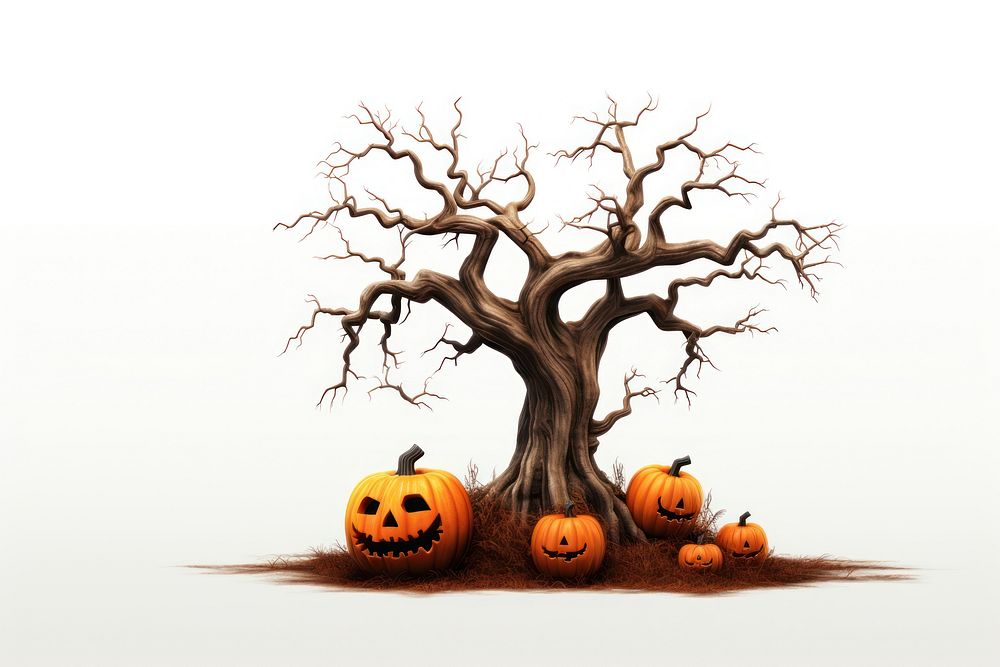 Pumpkin halloween plant tree. AI generated Image by rawpixel.