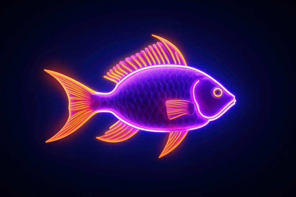 Fish animal light neon. AI generated Image by rawpixel.