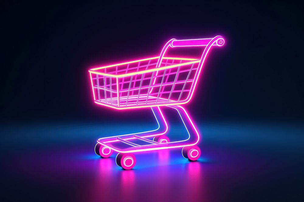 Shopping neon consumerism illuminated. AI generated Image by rawpixel.