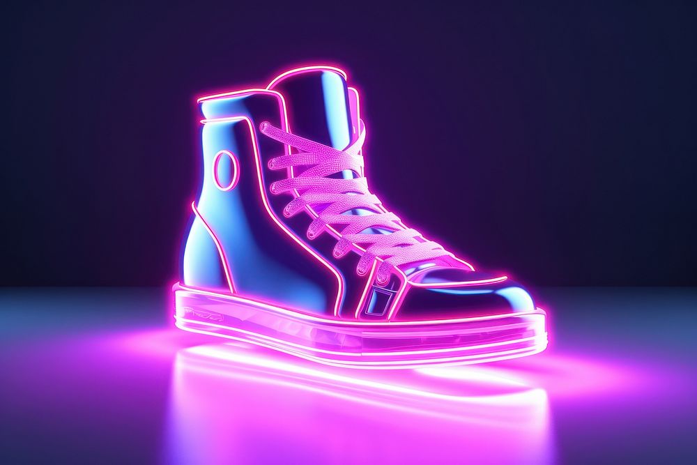 Light shoe neon footwear. AI generated Image by rawpixel.