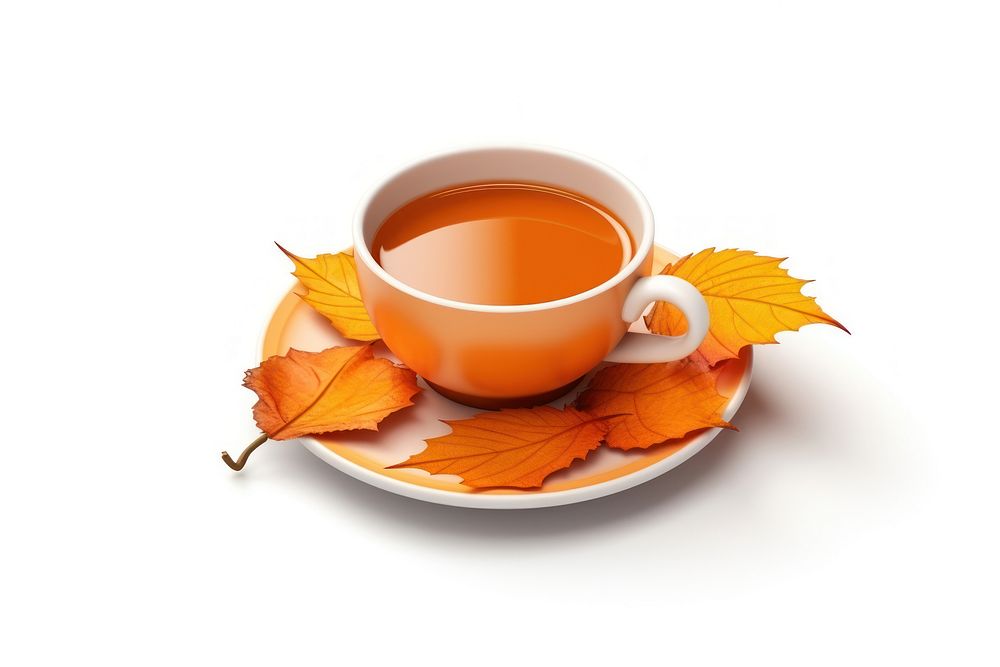 Tea saucer autumn leaves. AI generated Image by rawpixel.