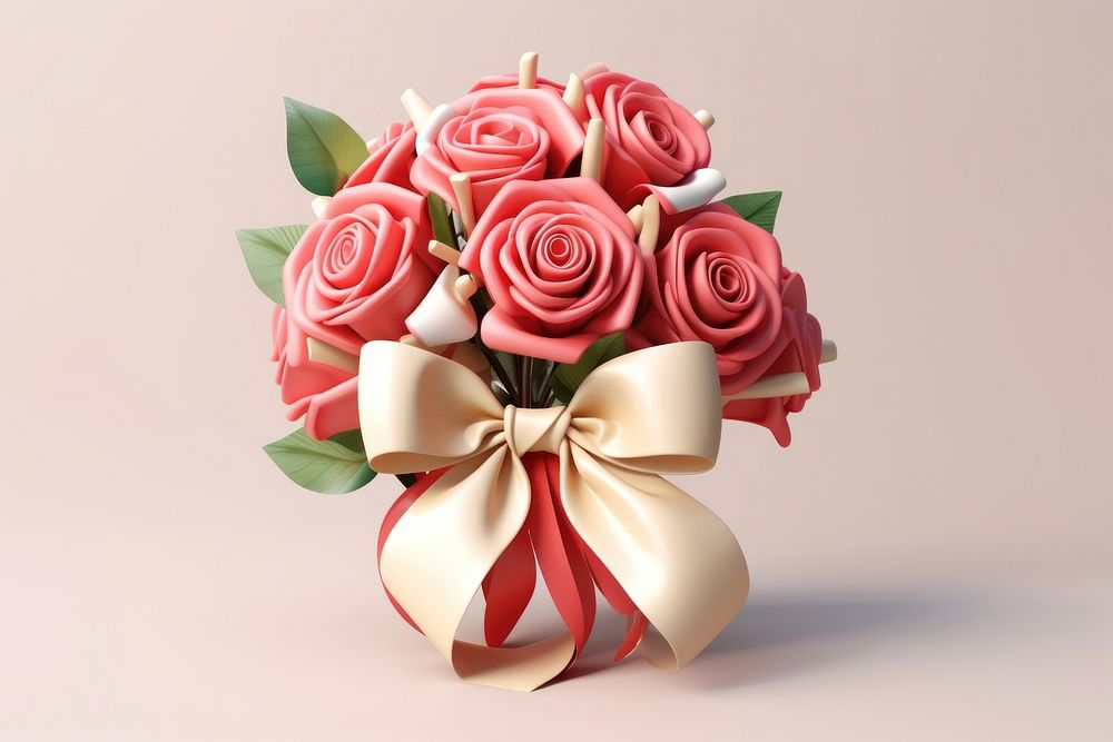 Rose ribbon flower plant. AI generated Image by rawpixel.