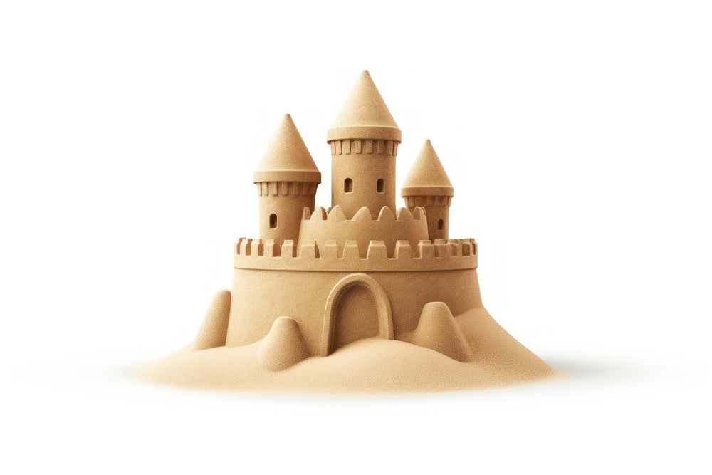 Sand architecture castle white background. AI generated Image by rawpixel.