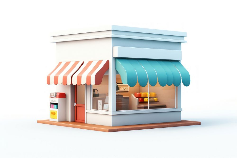 Kiosk white background architecture dollhouse. AI generated Image by rawpixel.