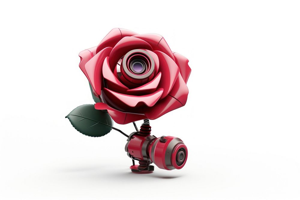 Rose technology cartoon flower. 