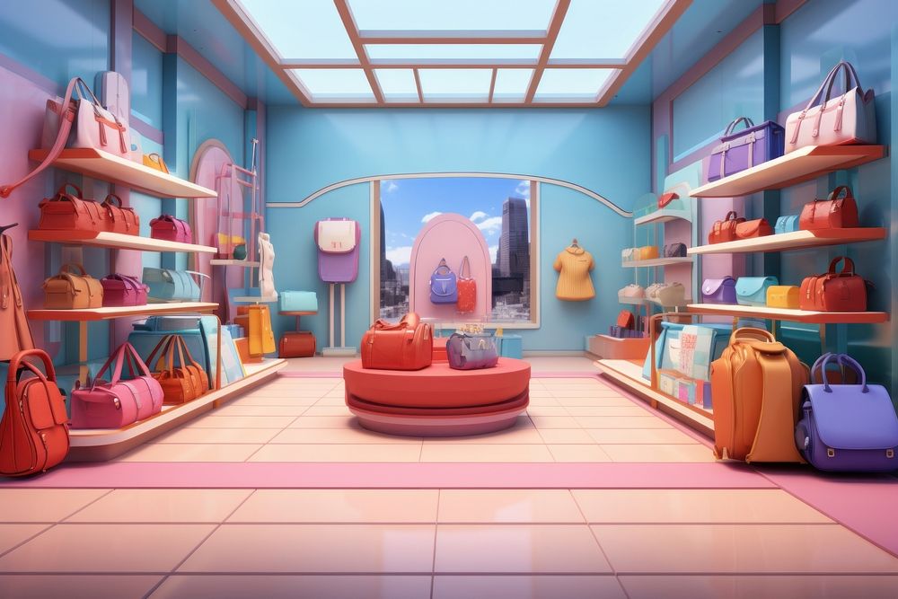 Cartoon room shop architecture. AI generated Image by rawpixel.
