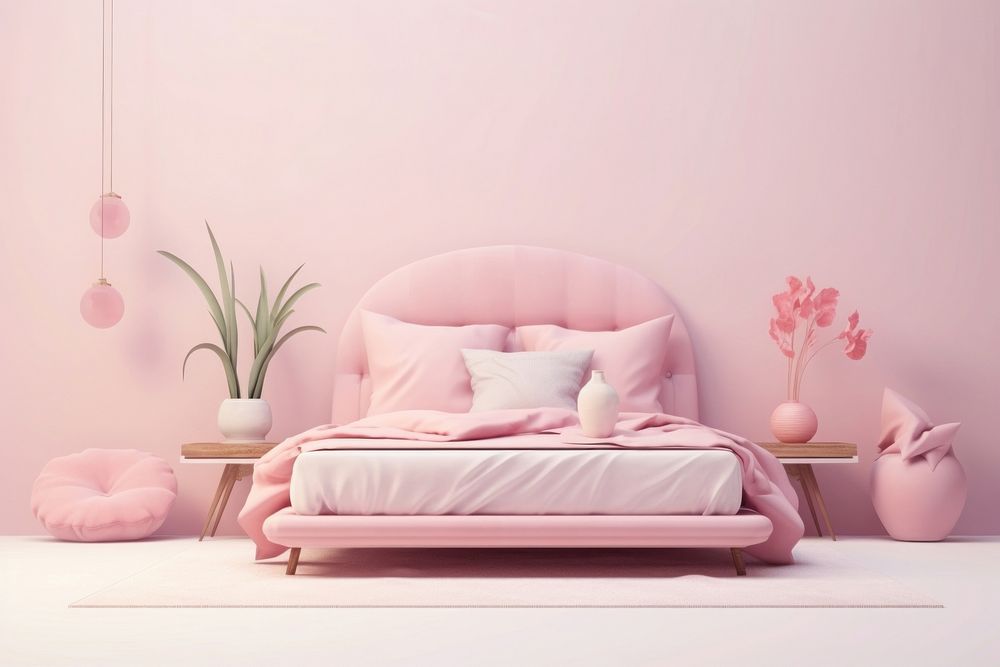 Room bed furniture cushion. AI generated Image by rawpixel.