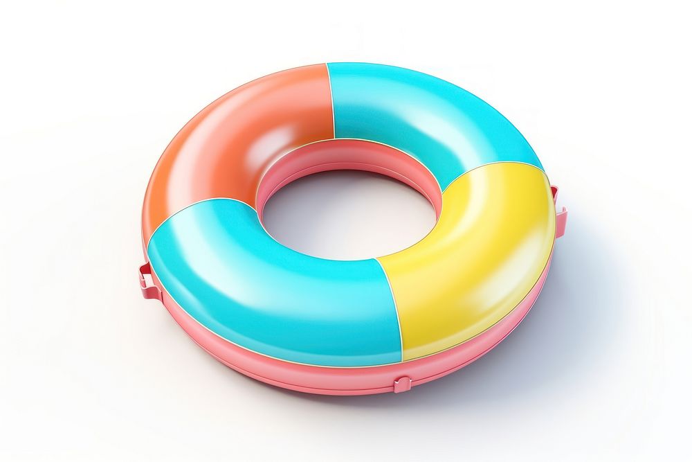 Inflatable white background lifebuoy circle. AI generated Image by rawpixel.