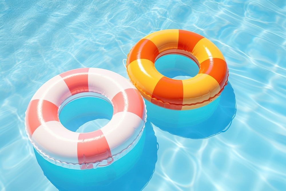 Inflatable lifebuoy swimming pool. AI generated Image by rawpixel.