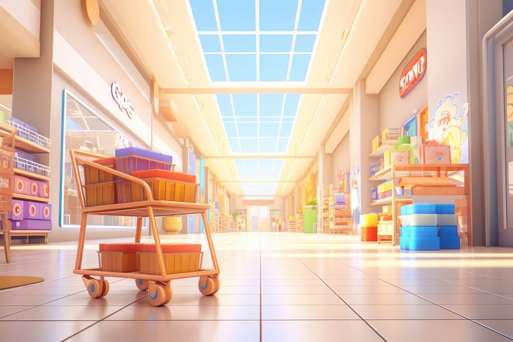 Shopping architecture consumerism illuminated. AI generated Image by rawpixel.