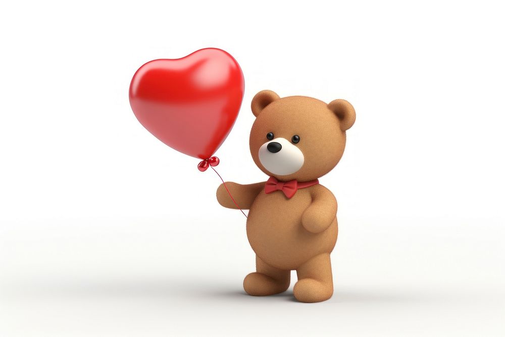 Balloon cartoon heart bear. AI generated Image by rawpixel.