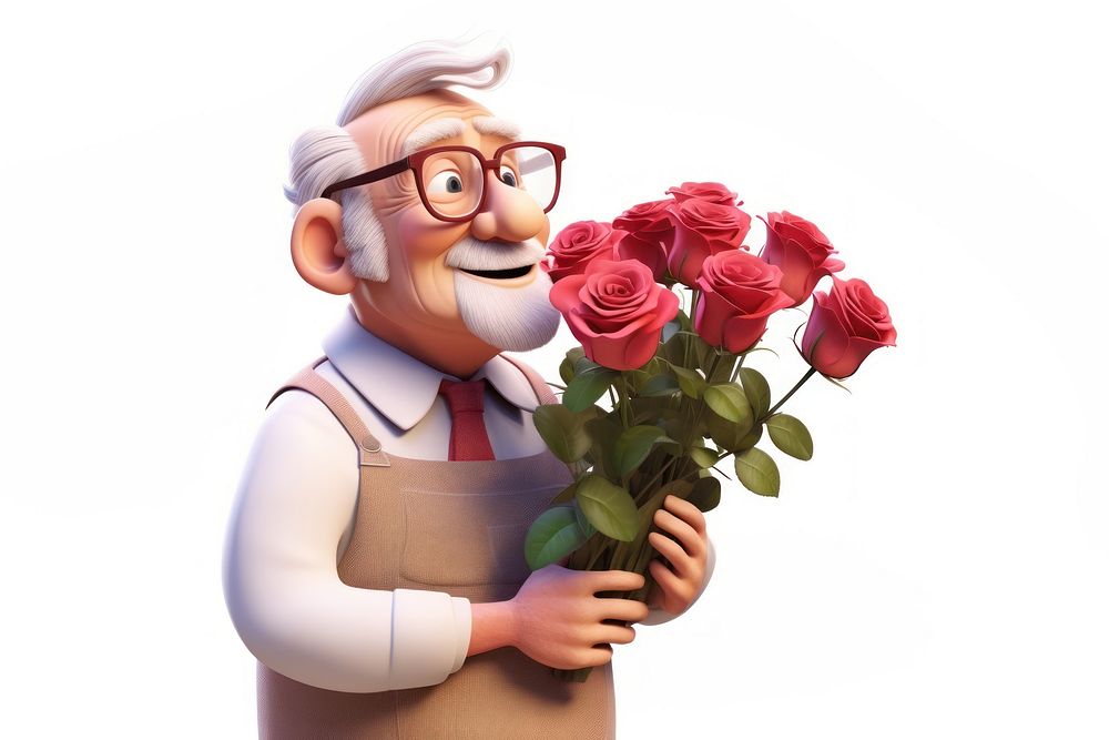 Cartoon rose glasses flower. AI generated Image by rawpixel.